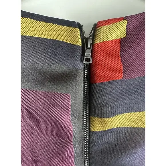 ALICE + OLIVIA Clyde Print Sleeveless A-Line Shift Dress Geometric Womens Size 8 - Picture 12 of 16